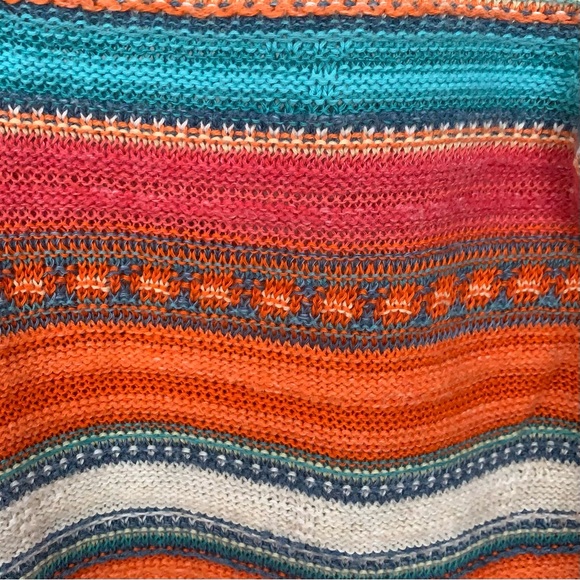 LRL Multi-Colour Striped Linen Blend Sweater, Size Small - Picture 9 of 9